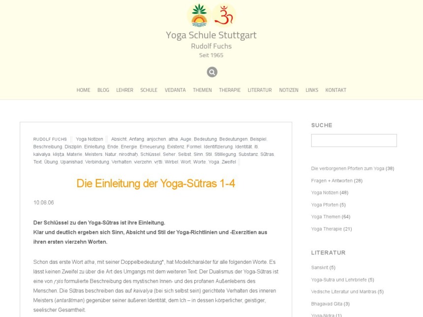 die einleitung der yoga sutras 1 4