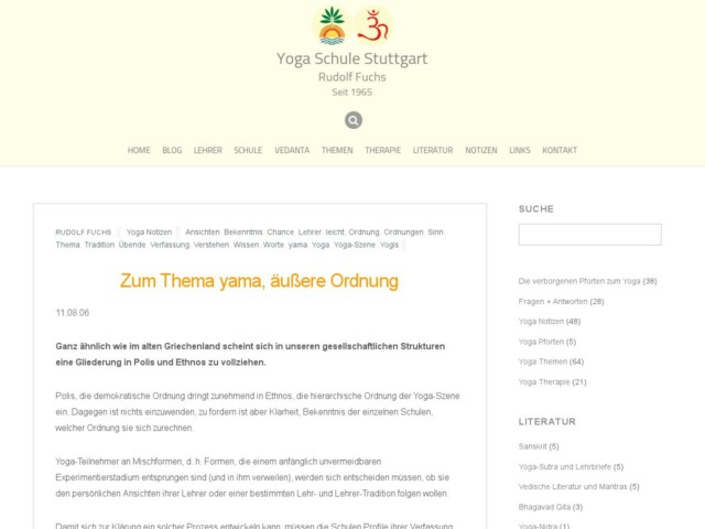 zum thema yama aeussere ordnung